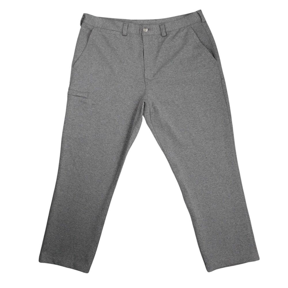 Duluth Trading Pants Incog-Chino Mens 38x30 Gray Knit Stretchy Comfy Business